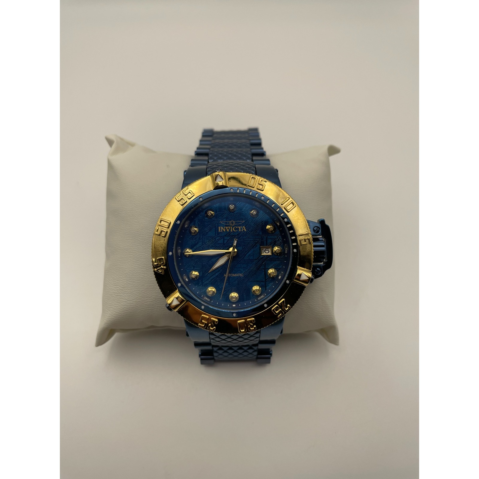 Invicta Subaqua Nom Ii Blue Label Meteorite Dial Automatic Watch 35621 Blue Gold